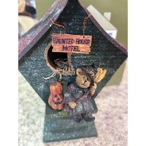 Boyds Bears Haunted House Motel Halloween Birdhouse HTF